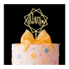 Topper dekoracja na tort napis HAPPY BIRTHDAY złoty